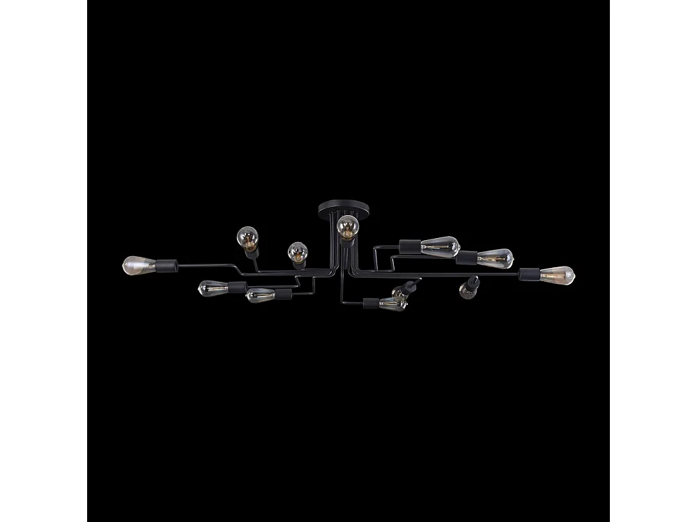 Gilbert Plafoniera Nera, 12 Luci, E27