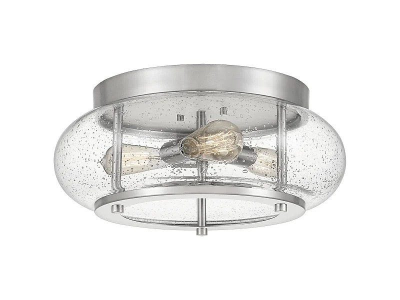 Elstead Trilogy 3 licht Flush Mount, Nickel gebürstet, E27