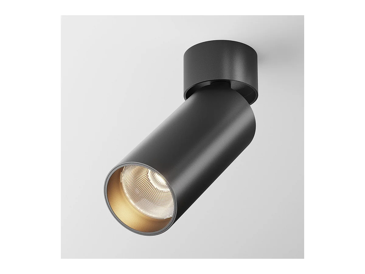 Maytoni FOCUS LED Downlight orientabile montato su superficie nero 3000K
