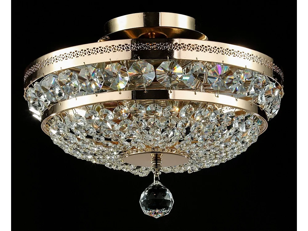 Ottilia Plafón Semi Empotrado Oro & Cristal, 3 Luces, E14