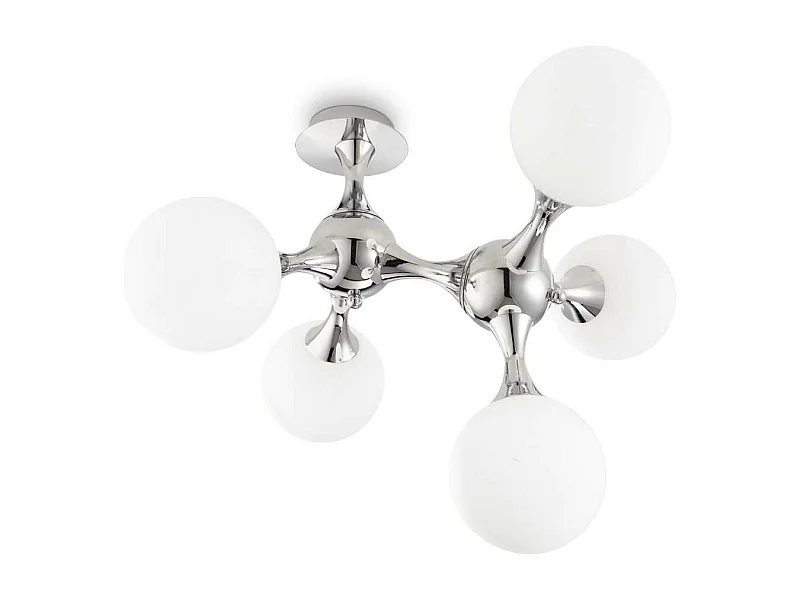 Ideal Lux Nodi Bianco - 5 Light Molecular Plafón de techo, cromo, E14