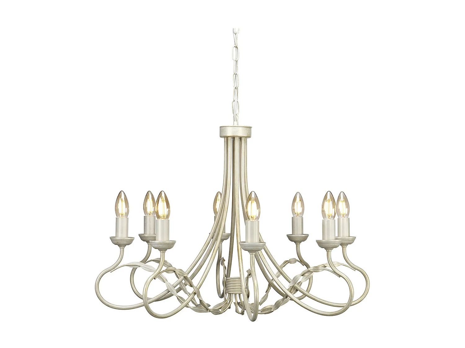 Elstead Olivia - Lampadario a 8 luci avorio, finitura oro, attacco E14