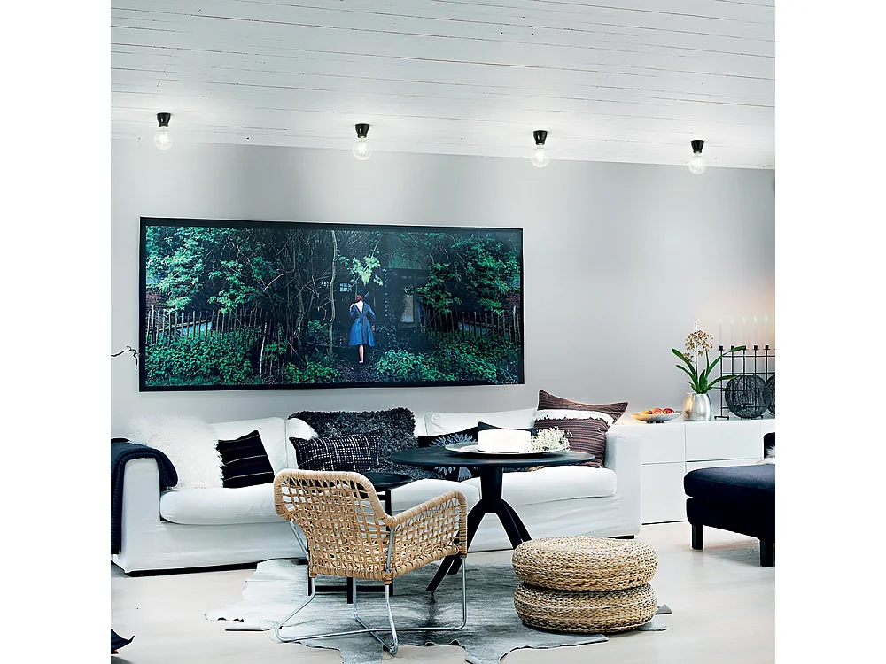 Lámpara Semi Empotrar Decorativa Negra, E27