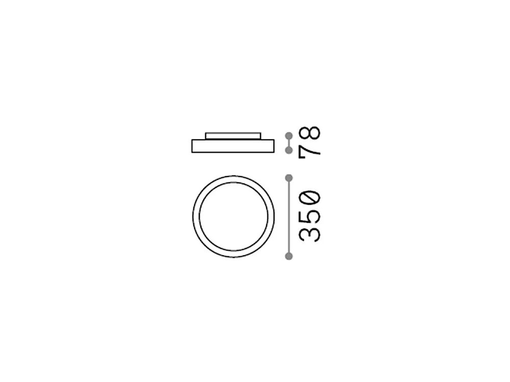 Décoratif Rond Simple Flush Blanc, 3000K
