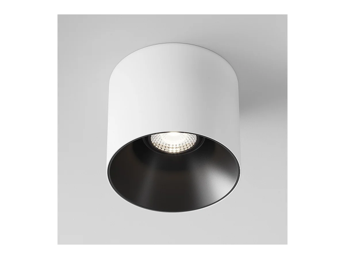 Maytoni Alfa LED Downlight dimmerabile montato su superficie bianco, nero, 1280lm, 4000K