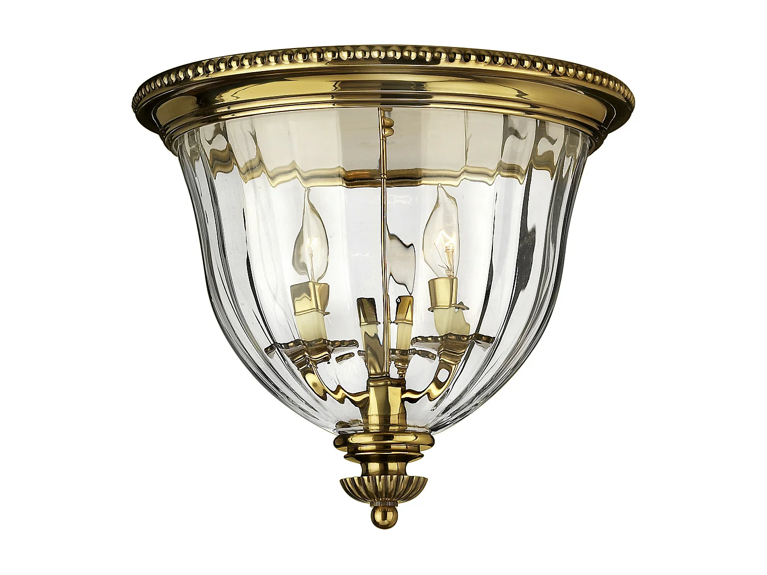 Elstead Cambridge 3 ljus infälld taklampa polerad mässing, E14