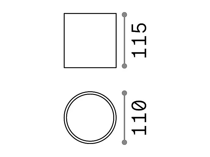 Ideal Lux Gun 1 lumière ronde montée en surface Downlight Coffee IP44