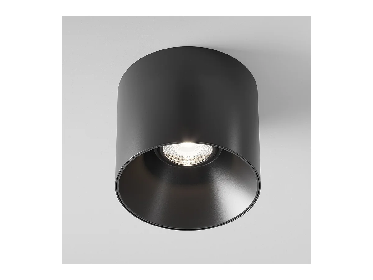 Maytoni Alfa LED Downlight dimmerabile montato su superficie nero, 1280lm, 4000K