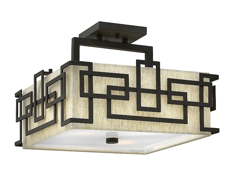 Elstead Lanza 3 Lätt halvspolande takljusolja, gnidad brons, E27