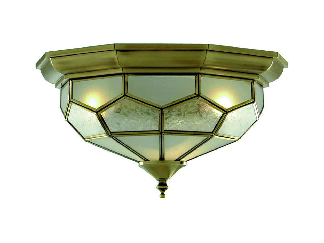 Searchlicht Flush - Unterputzdecke 2 Licht Antik Messing, E14