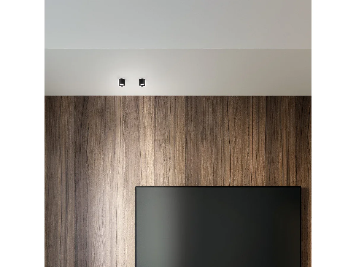 Ideal Lux DOT Downlight LED montado en superficie, negro, 3000 K, no regulable