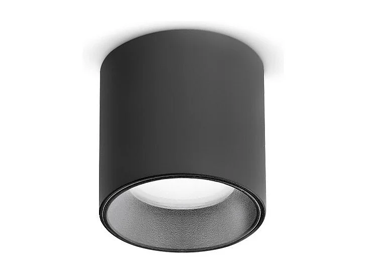 Ideal Lux DOT Downlight LED montado en superficie, negro, 3000 K, no regulable