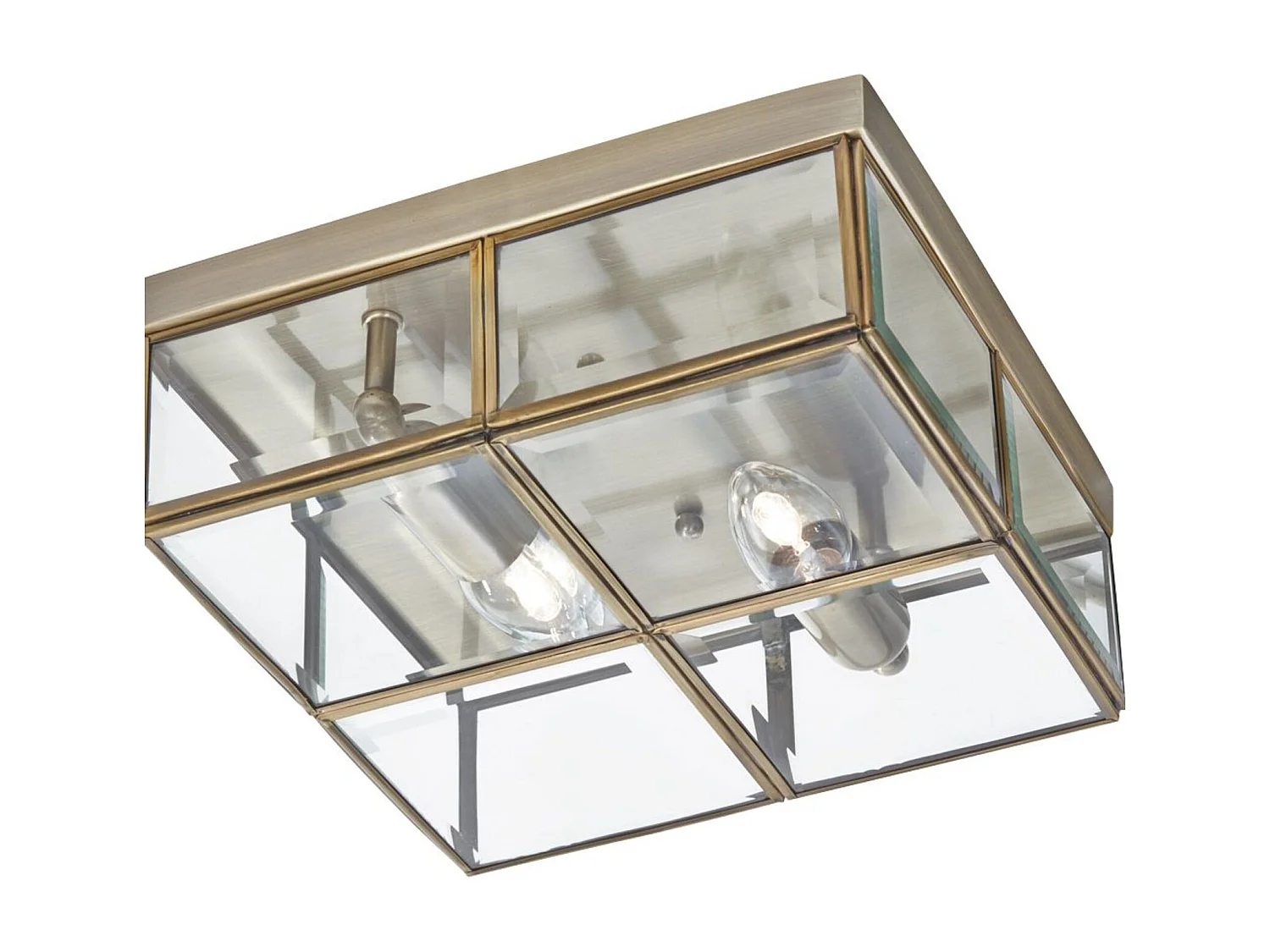 Searchlicht Flush - Unterputzdecke 2 Licht Antik Messing, E14