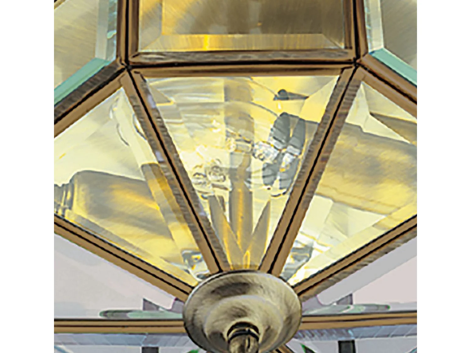 Plafoniera Contemporanea Pisa Iii Ottone Vetro 1 Luce E14