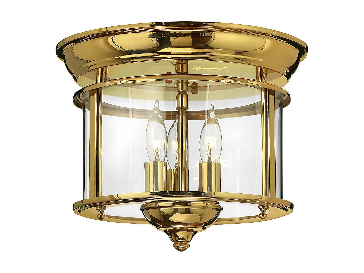 Elstead Gentry 3 ljus infälld taklampa polerad mässing, E14