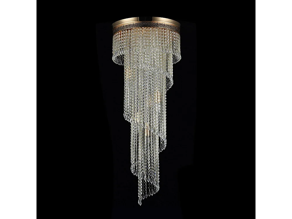 Cascade Araña Oro Antiguo & Cristal, 12 Luces, E14