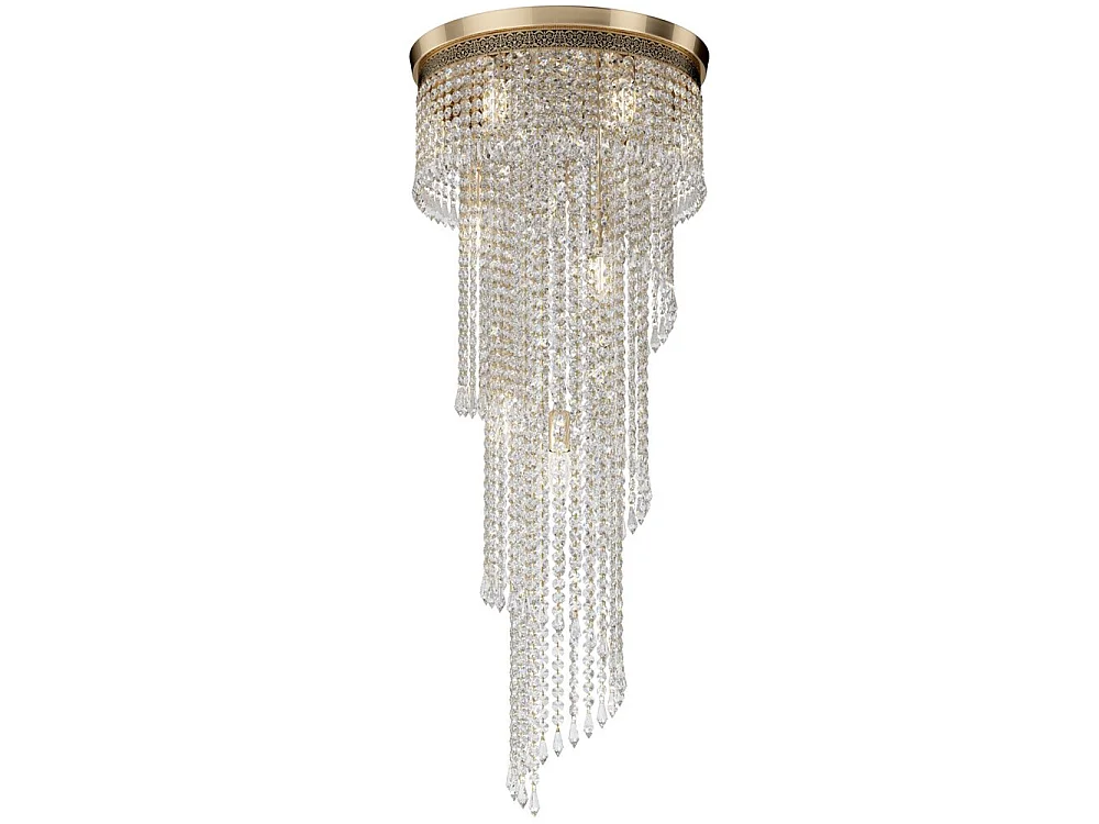 Cascade Lampadario Oro Antico & Cristallo, 12 Luci, E14