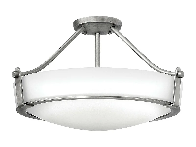 Elstead Hathaway - 2 licht Medium Semi Flush Deckenleuchte Nickel, E27