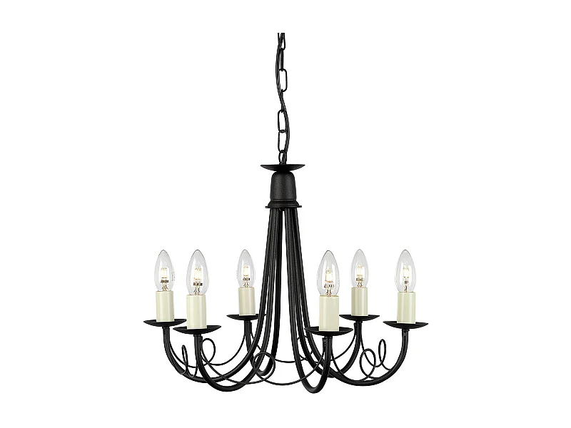Elstead Minster - 6 licht Kronleuchter Black Finish, E14