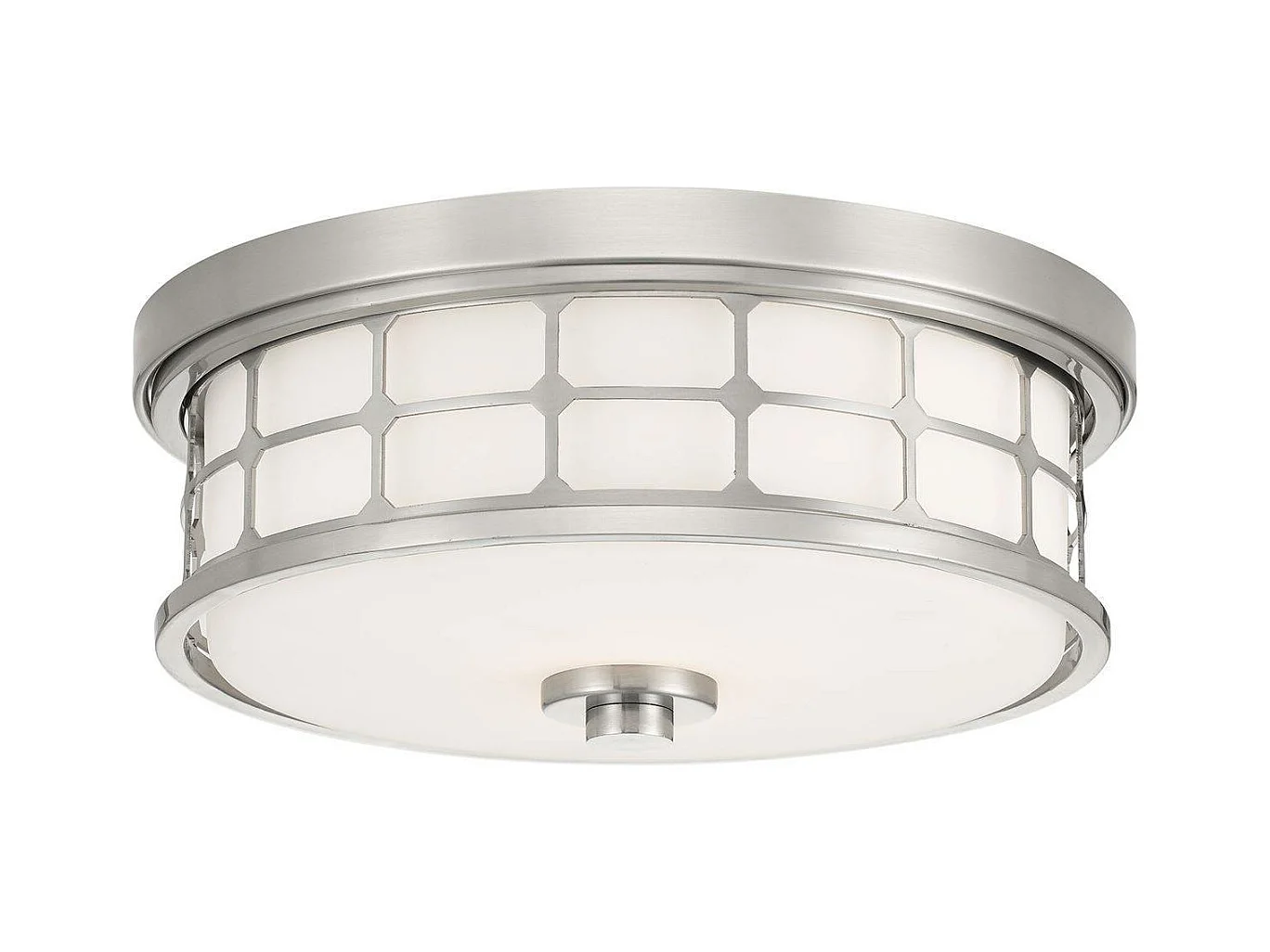 Elstead Guardian - 2 Light Flush Mount - Finitura nichel spazzolato, E27