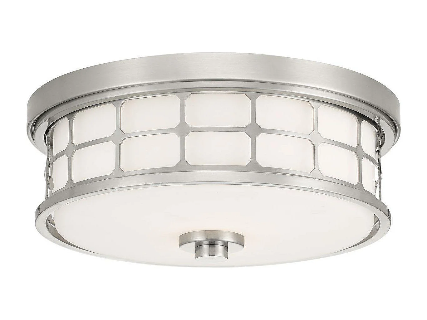 Elstead Guardian 2 Light Flush Mount - Borstad Nickel Finish, E27
