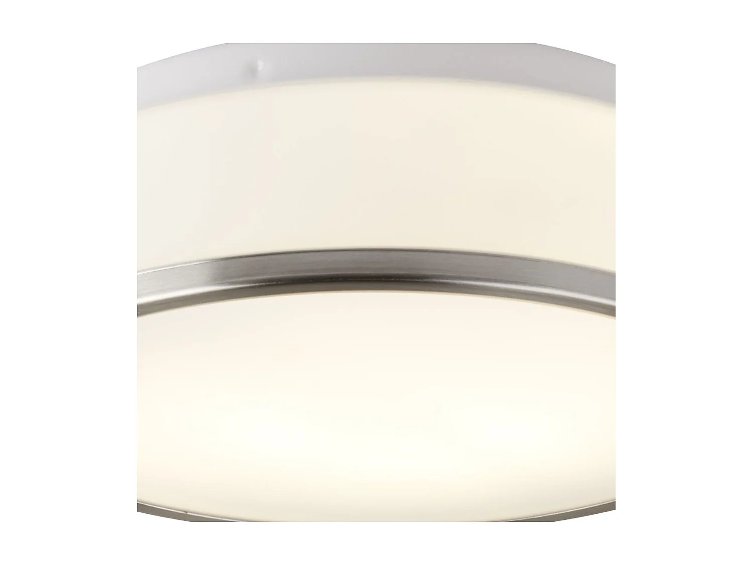 Searchlicht Discs - Badezimmer Flush 2 Lichtdecke Satin Silber, Opal IP44, E27