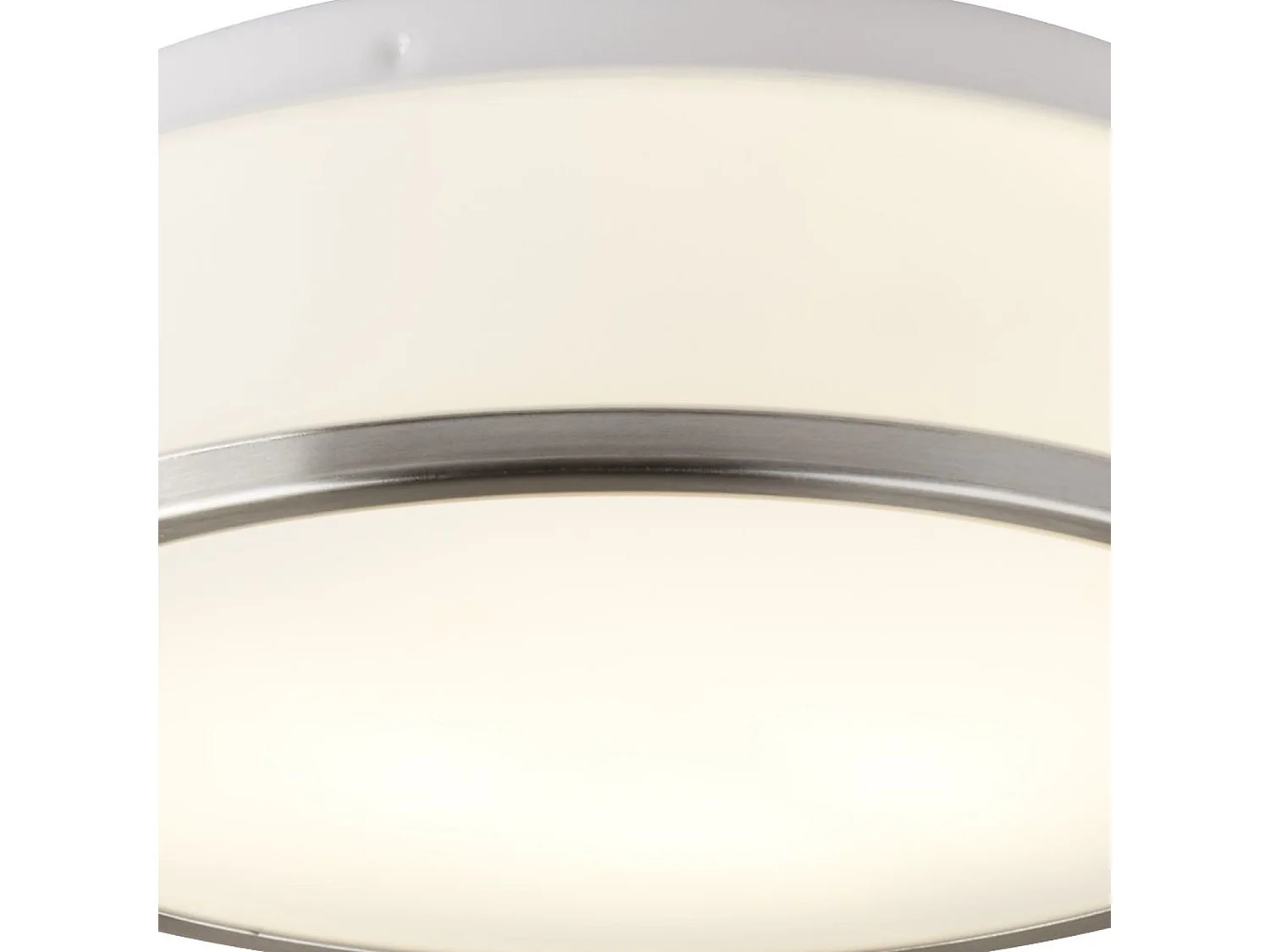 Searchlight Discs Salle de bains Plafonnier à 2 ampoules au fini argent satiné, opale IP44, E27