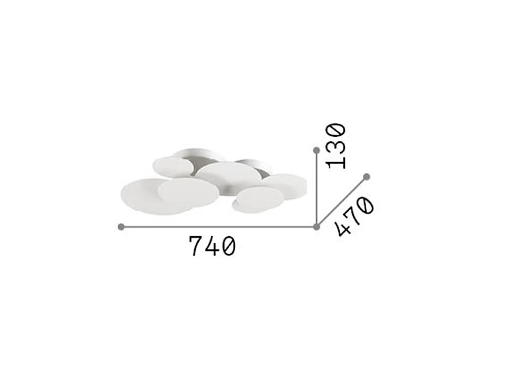 Ideal Lux CLOUD Circles Decorativo Plafoniera a Incasso Bianco 74cm 3000K