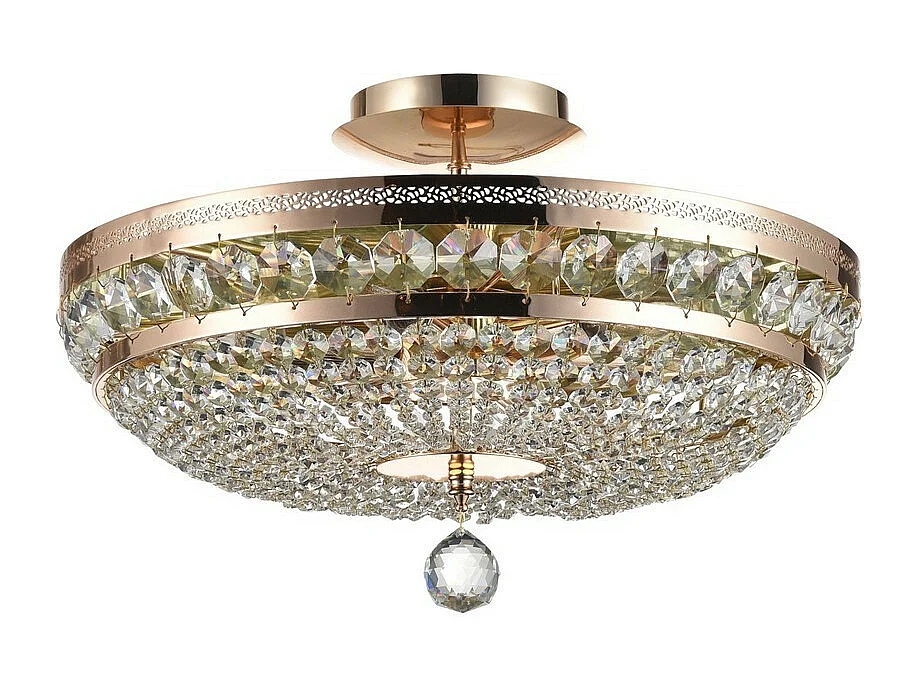 Ottilia Plafón Semi Empotrado Oro & Cristal, 6 Luces, E14