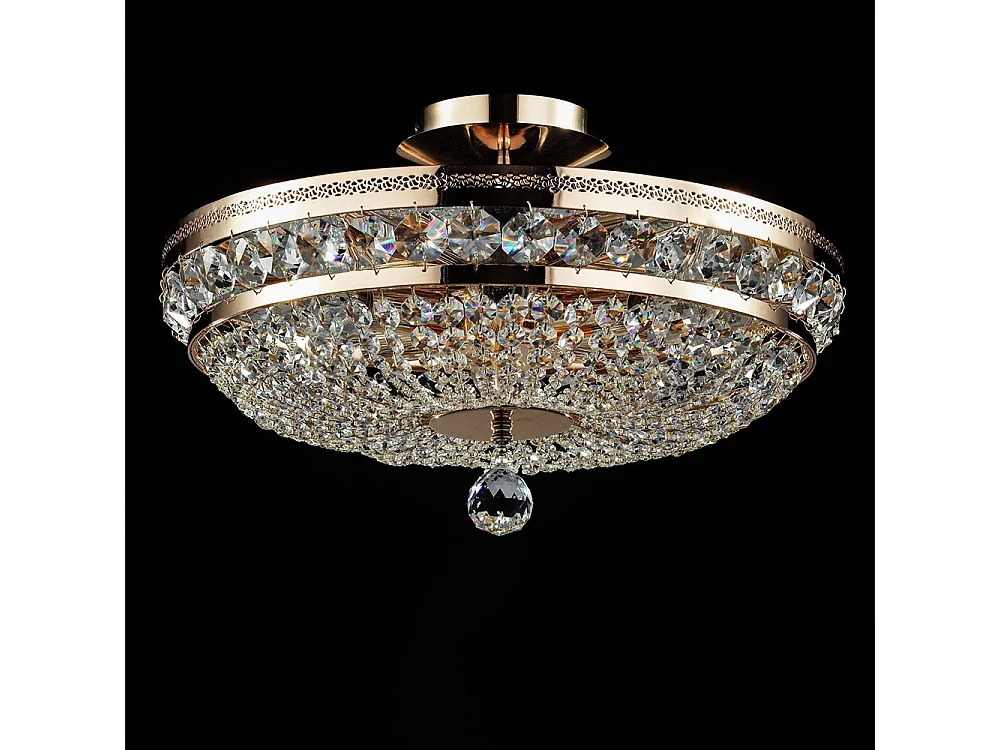 Ottilia Plafón Semi Empotrado Oro & Cristal, 6 Luces, E14