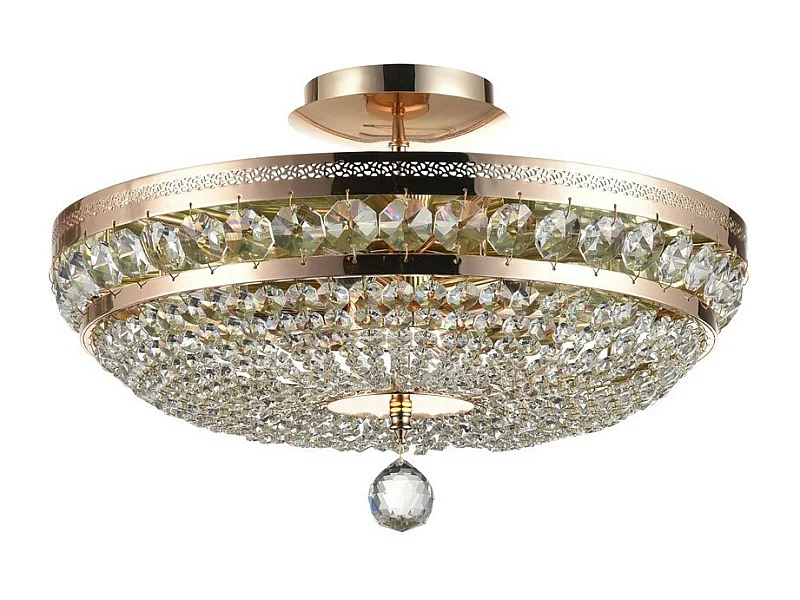 Ottilia Plafón Semi Empotrado Oro & Cristal, 6 Luces, E14