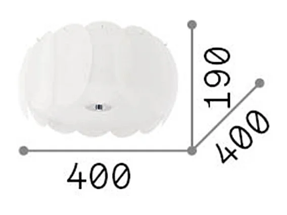 Ideal Lux Ovalino - 5 licht Small Ceiling Flush Hellweiß, E27