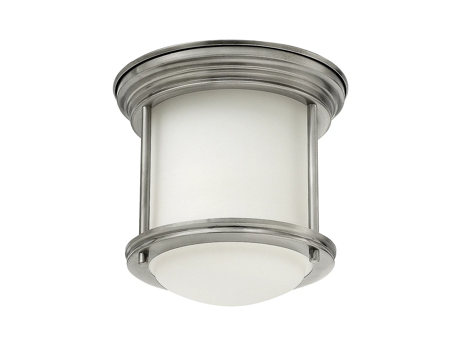 Hadrian Hinkley 1 Lumière Plafonnier Nickel Antique avec Verre Opale IP44