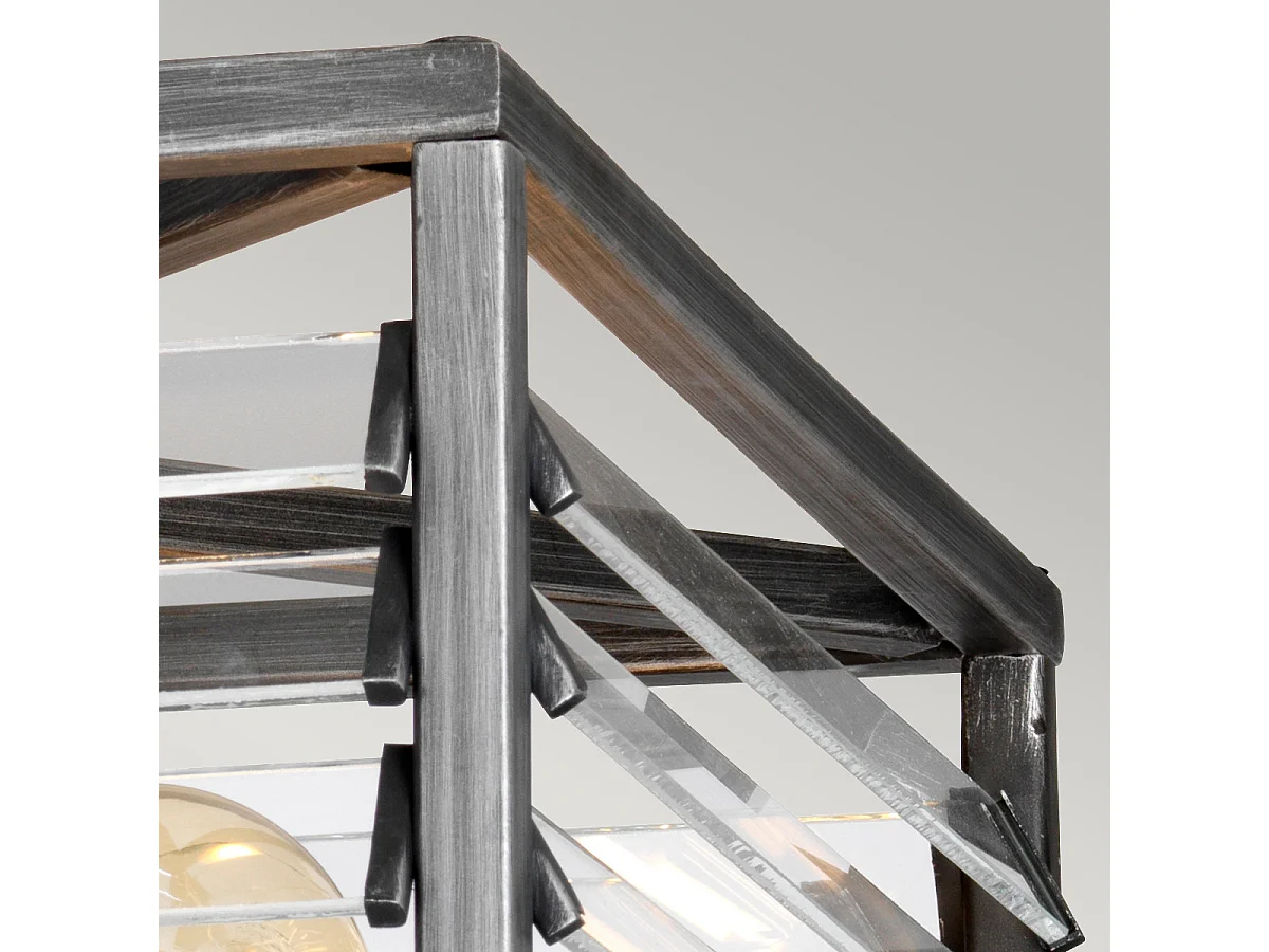 Louvre 4 licht Flush licht Gunmetal-Lackierung