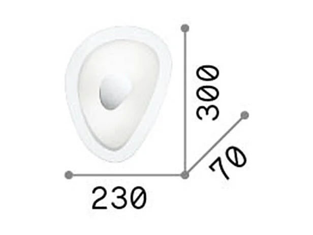 Ideal Lux Geko Plafonnier à 2 ampoules, petit verre, E27