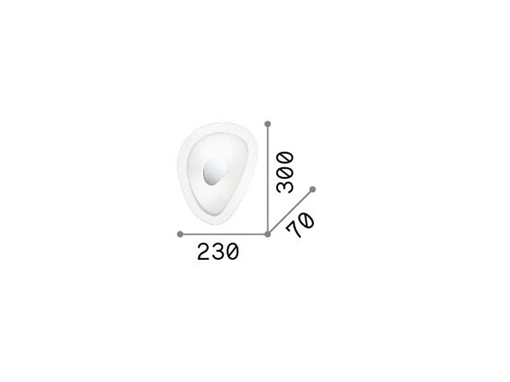 Ideal Lux Geko Plafonnier à 2 ampoules, petit verre, E27