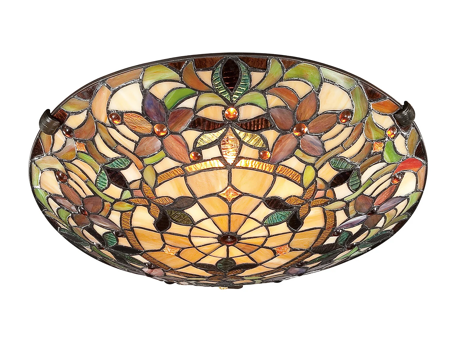 Elstead Kami - Plafoniera da incasso a 2 luci Tiffany vintage bronzo, attacco E27