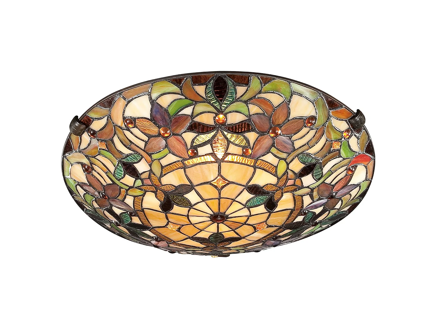 Elstead Kami - Plafoniera da incasso a 2 luci Tiffany vintage bronzo, attacco E27