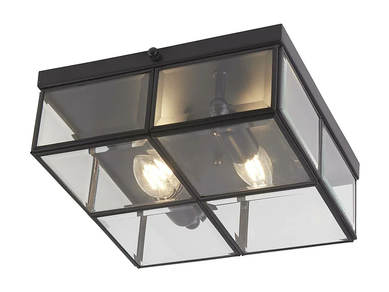 Searchlicht Flush - 2 licht Semi Flush Mattschwarz, E14
