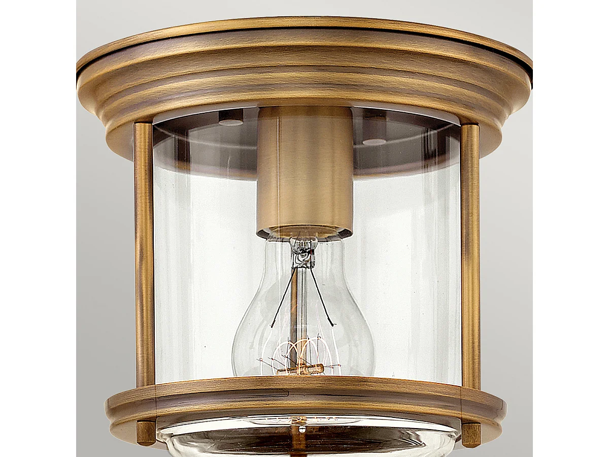 Hadrian Hinkley 1 licht Flush Mount Gebürstete Bronze mit Glas IP44