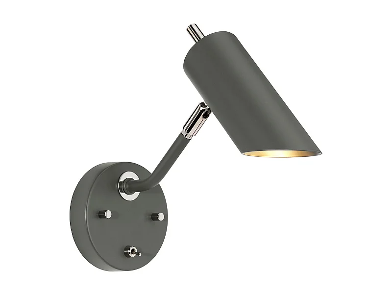 Elstead Quinto 1 ljus vägglampa - mörkgrå polerad nickel, E14