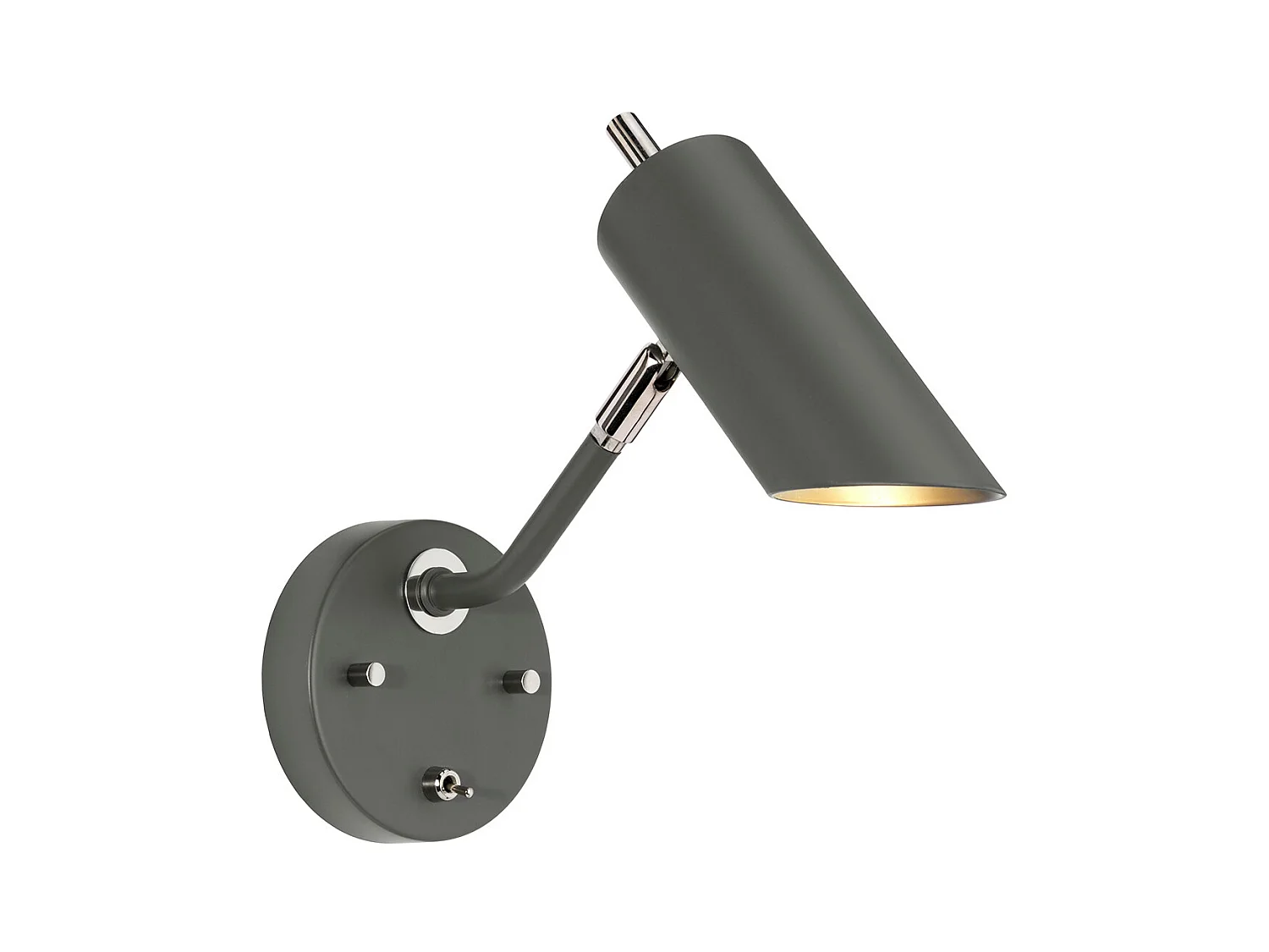 Elstead Quinto Applique murale à 1 lumière Nickel poli gris foncé, E14