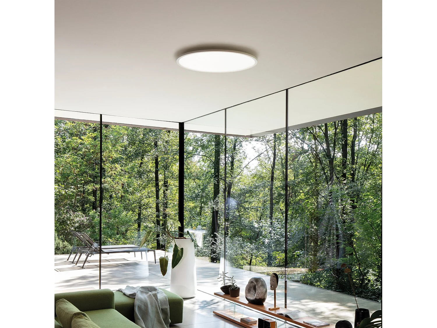 Ideal Lux FLY 60cm Oświetlenie sufitowe LED Flush Białe 2700K IP40