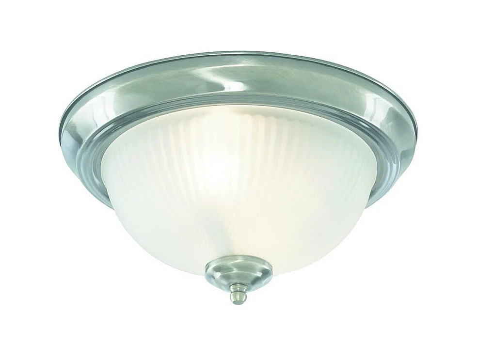 Searchlicht Flush - Badezimmer Flush 2 Lichtdecke Satin Silber IP44, E14