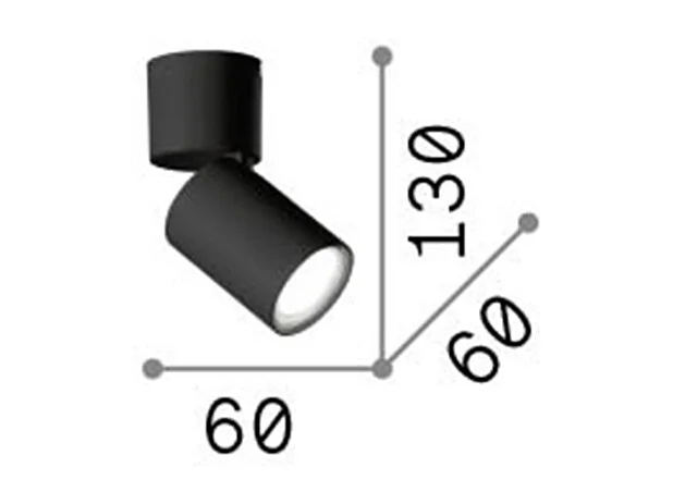 Ideal Lux TOBY Downlight Orientable de Superficie Negro