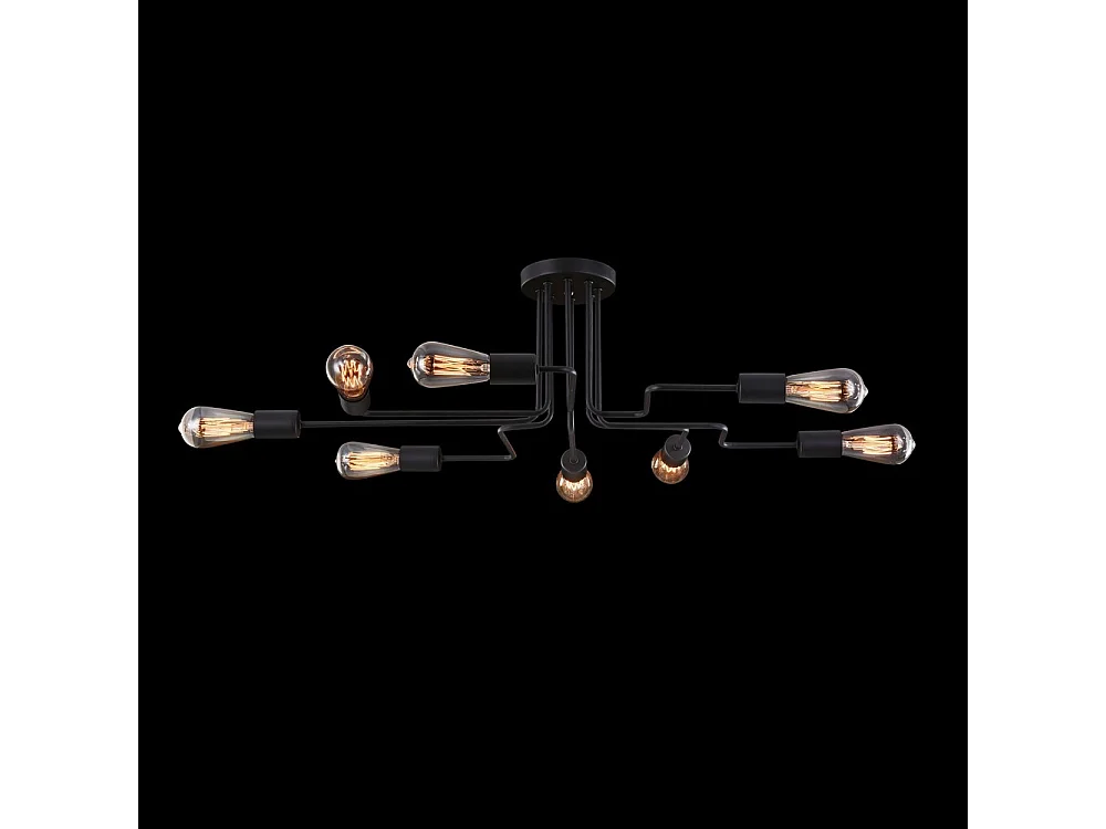 Gilbert Plafoniera Nera, 8 Luci, E27