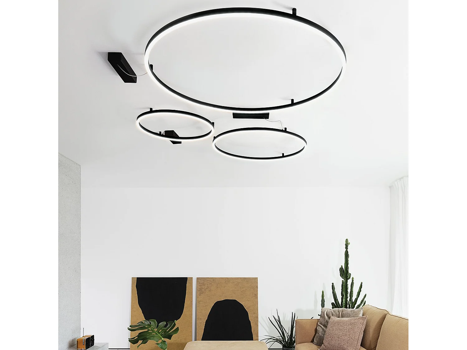 Ideal Lux ORACLE SLIM 90 cm Non Dim 4000K Okrągła Zintegrowana Lampa Sufitowa LED Półpłaska Biała