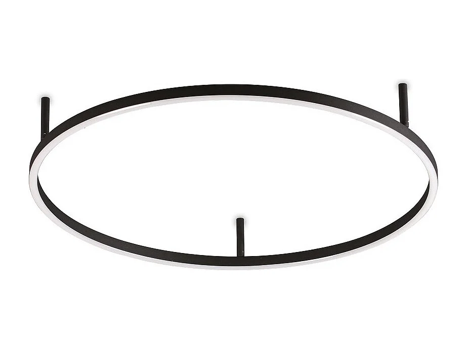 Ideal Lux ORACLE SLIM 70 cm Non Dim 2700K Okrągła Zintegrowana Lampa Sufitowa LED Półpłaska Czarna