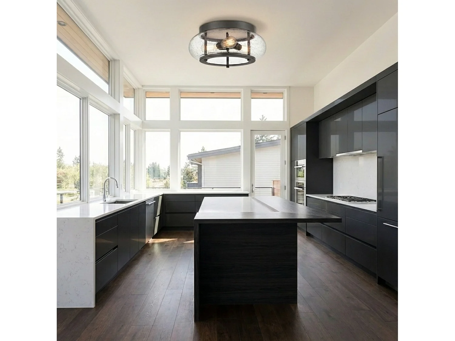 Elstead Trilogy 3 Light Flush Mount, bronzo antico, E27