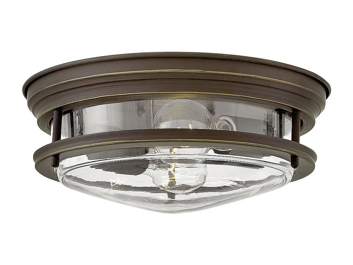 Hadrian Hinkley 2 luci per montaggio a filo in bronzo lucidato a olio con vetro IP44